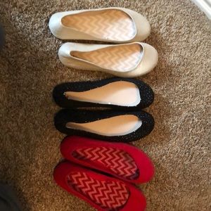 Three pair of dress flats